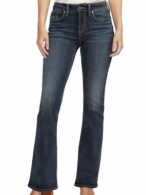 Silver Jeans Co. Suki Mid Rise Curvy‎ Bootcut Dark Wash Denim Tall 29x34 Y2K
